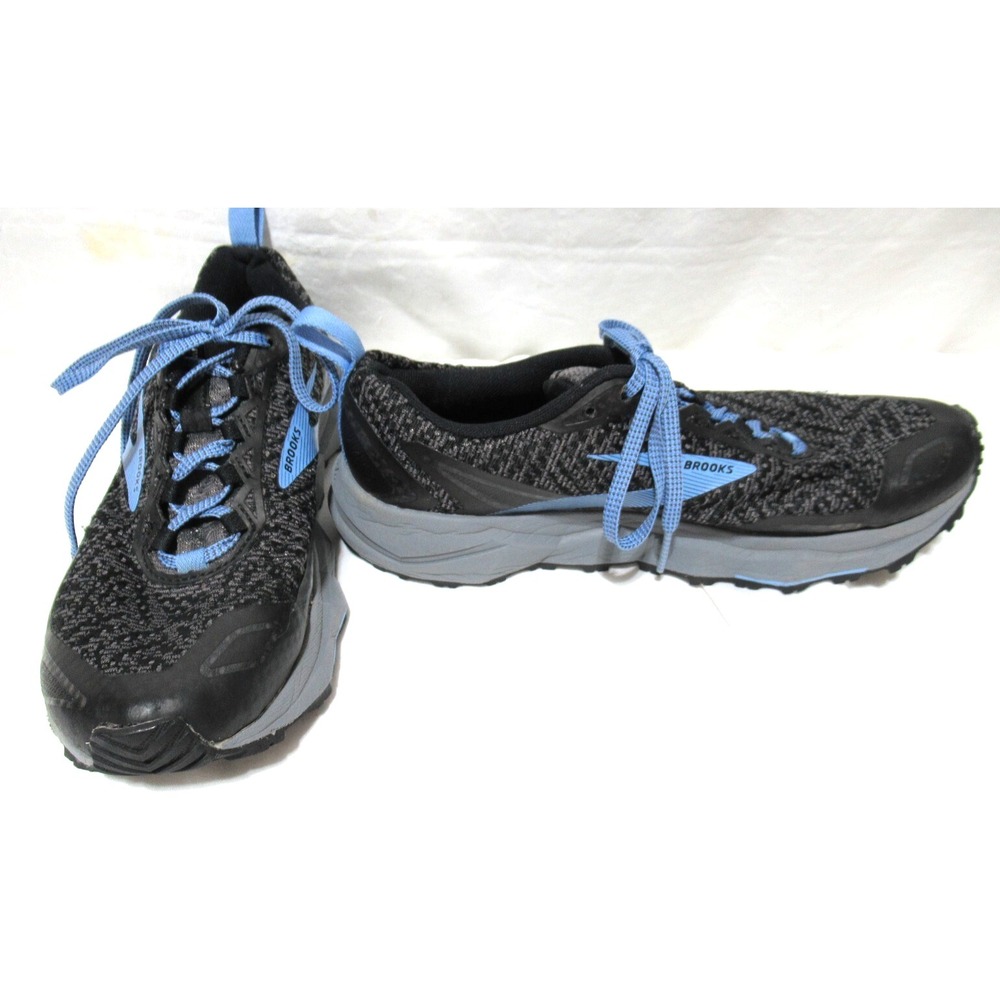 Brooks Divide 1 Women's Size 8 Black & Periwinkle Blue Trail Running Shoes